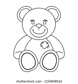 Teddy bear toy in black and white