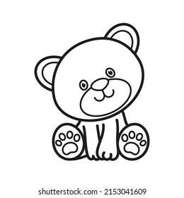 Teddy Bear Toy Coloring Pages Black Stock Vector (Royalty Free ...