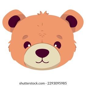 teddy bear toy face illustration over white
