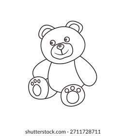 Oso de peluche regalo de juguete lindo suave de peluche símbolo de emoji símbolo icono de Ilustración vectorial aislado plano