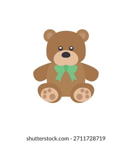 Oso de peluche regalo de juguete lindo suave de peluche símbolo de emoji símbolo icono de Ilustración vectorial aislado plano