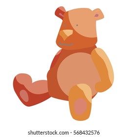 Teddy bear toy icon. Cartoon illustration of teddy bear toy vector icon for web
