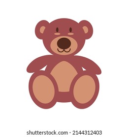 teddy bear toy icon flat