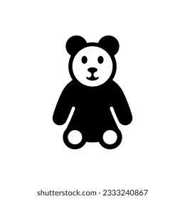 Teddy bear toy icon on white background