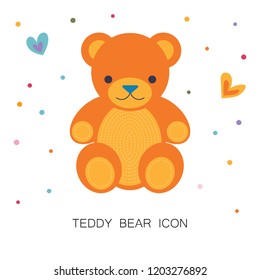 Teddy Bear Toy Icon. Vector Illustration. Baby Newborn Baby Shower Event Decoration, Invitation Design