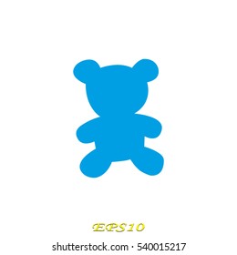 teddy bear, toy, icon, vector illustration EPS 10