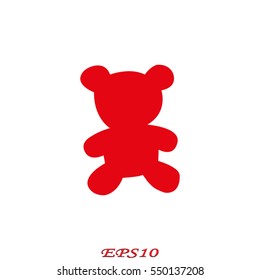teddy bear, toy, icon, vector illustration eps10