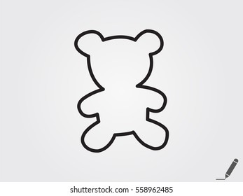 teddy bear, toy, icon, vector illustration eps10