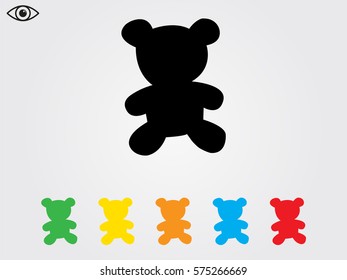 teddy bear, toy, icon, vector illustration eps10