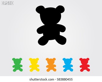 teddy bear, toy, icon, vector illustration eps10