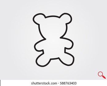 teddy bear, toy, icon, vector illustration eps10