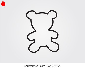teddy bear, toy, icon, vector illustration eps10