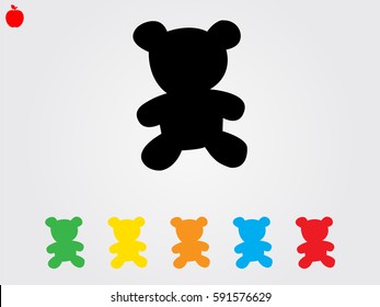 teddy bear, toy, icon, vector illustration eps10