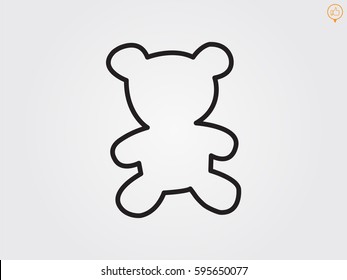teddy bear, toy, icon, vector illustration eps10