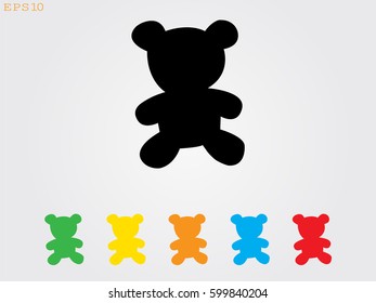 teddy bear, toy, icon, vector illustration eps10