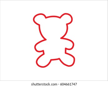 teddy bear, toy, icon, vector illustration eps10