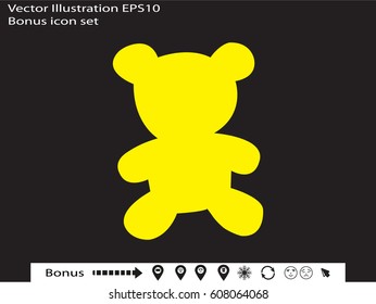 teddy bear, toy, icon, vector illustration eps10