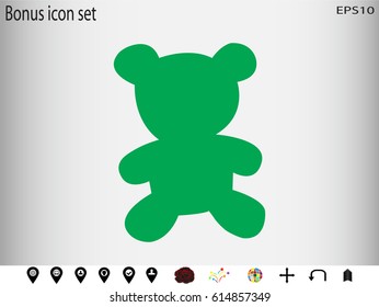 teddy bear, toy, icon, vector illustration eps10