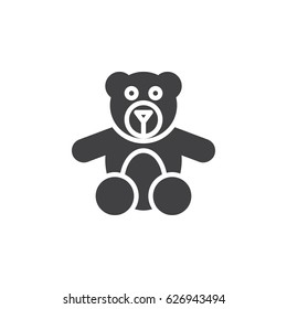 Teddy bear toy icon vector, filled flat sign, solid pictogram isolated on white. Symbol, logo illustration. Pixel perfect
