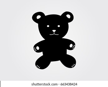 teddy bear, toy, icon, vector illustration eps10