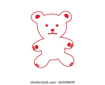 teddy bear, toy, icon, vector illustration eps10