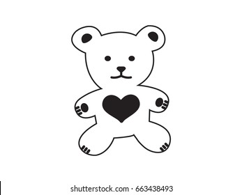 teddy bear, toy, icon, vector illustration eps10
