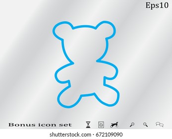 teddy bear, toy, icon, vector illustration eps10