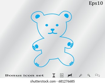 teddy bear, toy, icon, vector illustration eps10
