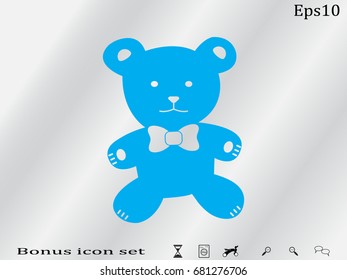 teddy bear, toy, icon, vector illustration eps10