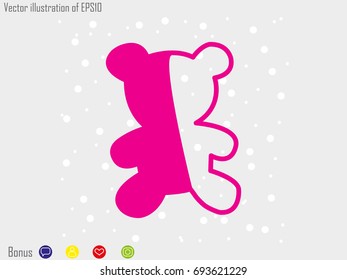teddy bear, toy, icon, vector illustration eps10