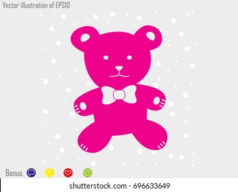 teddy bear, toy, icon, vector illustration eps10