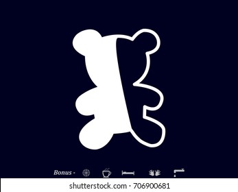 teddy bear, toy, icon, vector illustration eps10