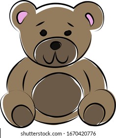 juguete de oso de peluche, ilustración, vector sobre fondo blanco.