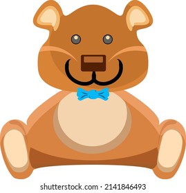 Juguete de oso de peluche, ilustración, vector sobre un fondo blanco.