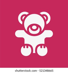 Teddy Bear Toy Minimalistic Flat Solid Icon Pictogram Symbol