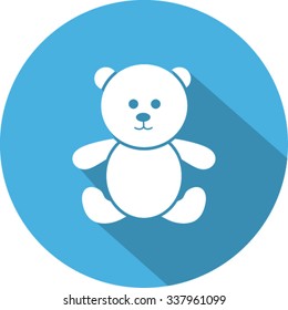 Teddy Bear Toy on flat style - Vector icon isolated