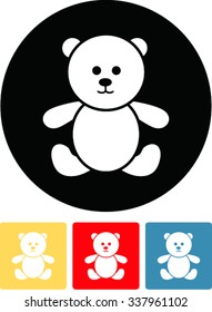 Teddy Bear Toy on flat style - Vector icon isolated