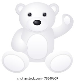 Teddy bear toy on a white background. Vector illustration.