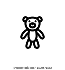 Teddy Bear Toy Outline Icon Vector Illustration
