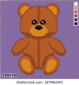 teddy bear toy pattern for cross-stitch or knitting