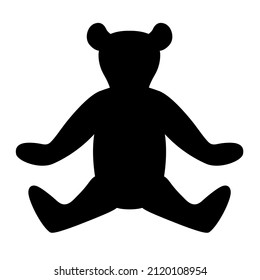 Teddy Bear Toy. Silhouette icon vector illustration.
