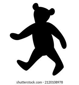 Teddy Bear Toy. Silhouette icon vector illustration.
