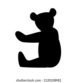 Teddy Bear Toy. Silhouette icon vector illustration.
