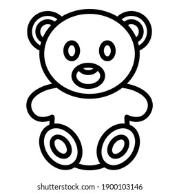 teddy bear, toy simple line icon