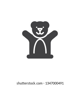 Teddy bear toy vector icon. filled flat sign for mobile concept and web design. Bear toy glyph icon. Symbol, logo illustration. Pixel perfect vector graphics