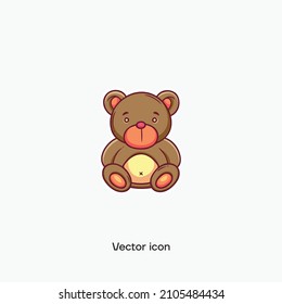Teddy bear toy vector icon. Premium quality.