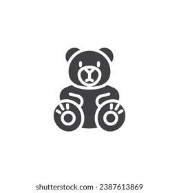 Icono vector de juguete de oso de peluche. signo plano relleno para concepto móvil y diseño web. Icono de glifo de Oso de peluche. Símbolo, ilustración del logotipo. Gráficos vectoriales