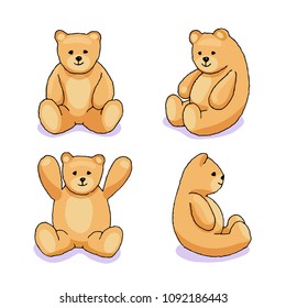 Teddy Bear. Toy vector illustration in hand drawn style.