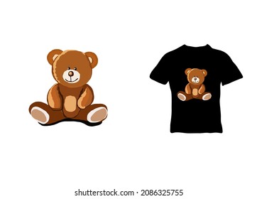 Teddy bear toy vector illustration, ready for printing on t-shirt, clothing, poster and other purposes.