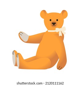 Teddy Bear Toy. Vector illustration.